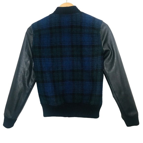 J. Crew Wool Blend Academia Varsity Plaid Bomber Jacket Tartan Preppy Size XS - Picture 3 of 9